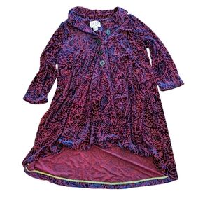 An Ren Paisley Button-Up Dress